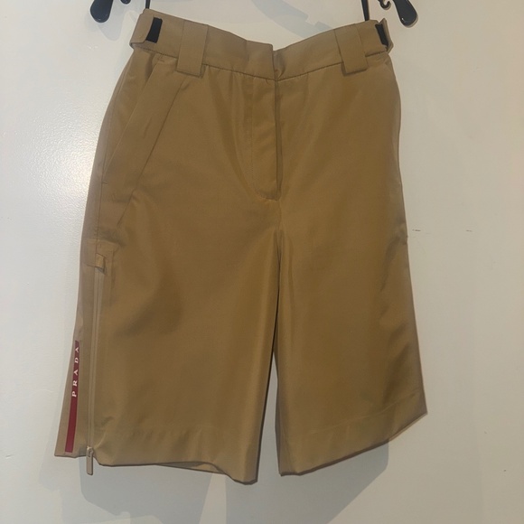 PRADA Linea Rossa Beige Tech Shorts - Picture 1 of 10